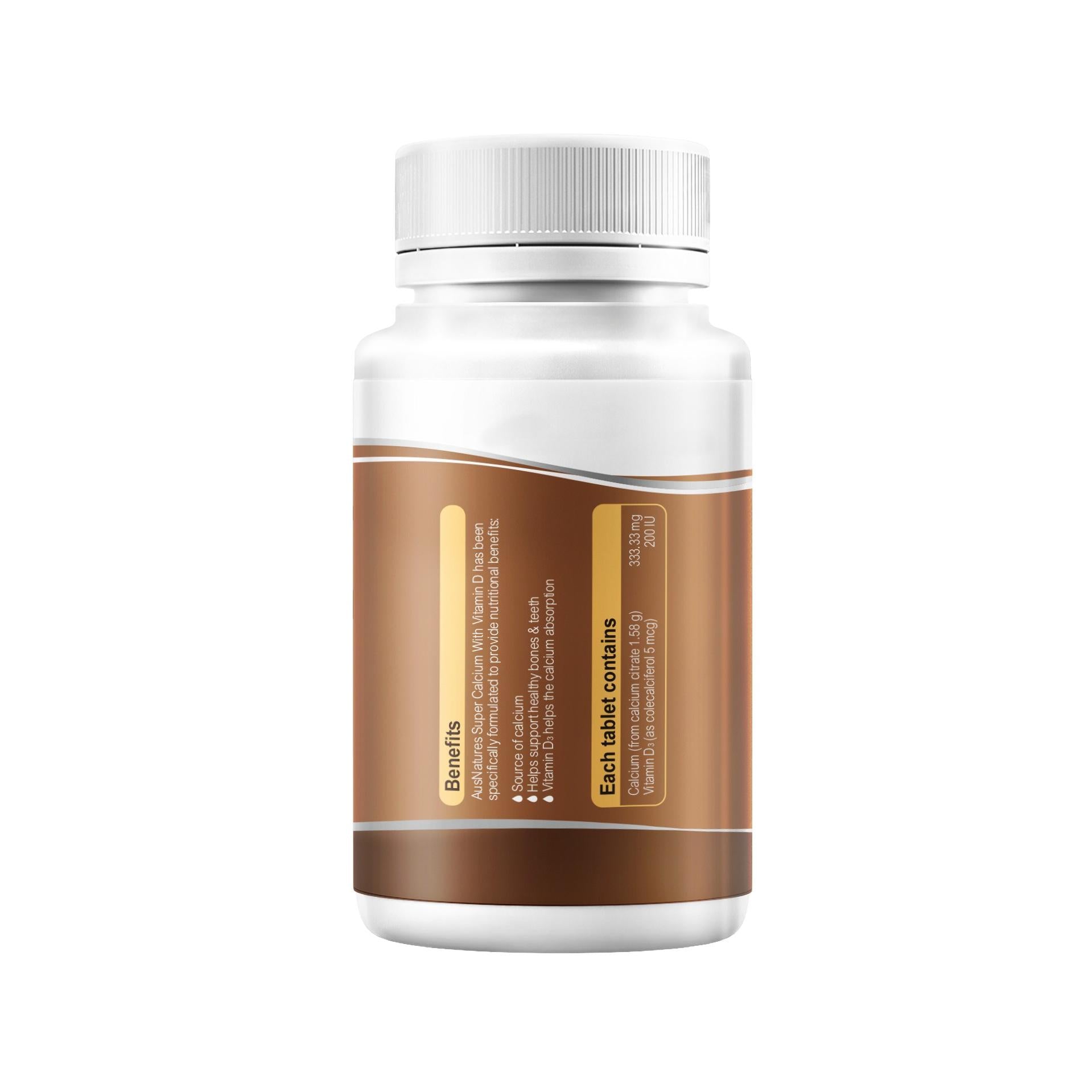 AusNatures® Super Calcium with Vit D - 60 Tablets