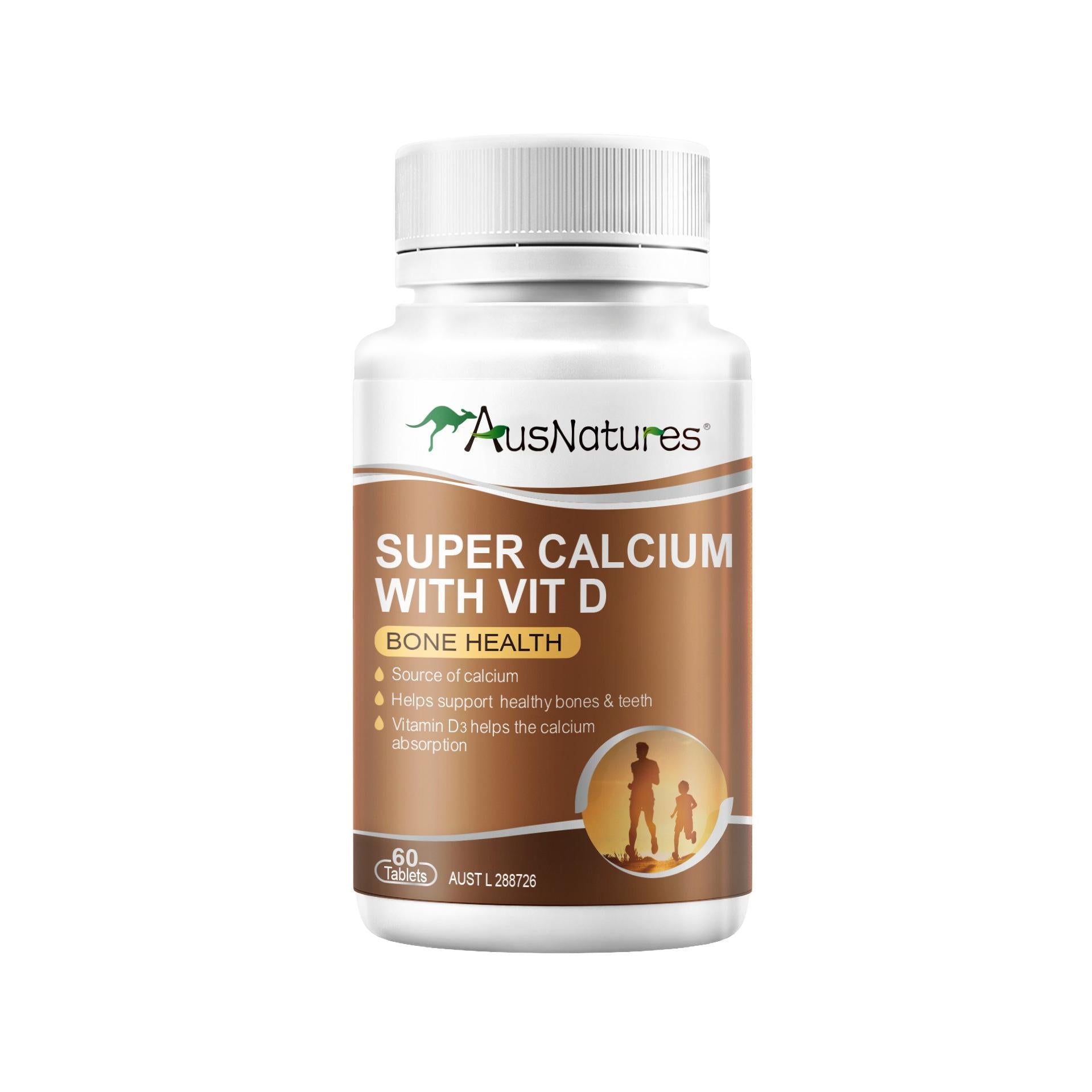 AusNatures® Super Calcium with Vit D - 60 Tablets